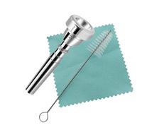 CashBeat 7C Trumpet Mouthpiece Set, Silver Plated Brass, Beginner to Pro, Durable & Reliable, with Cleaning Brush & Silver Polishing Cloth