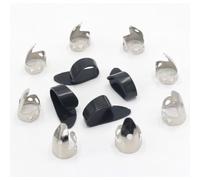 CashBeat Guitar Picks, 12Pcs Steel Finger & Thumb Picks Set for Guitar, Banjos, and Other Instruments, Includes 8 Silver Stainless Finger Picks and 4 Black Thumb Picks