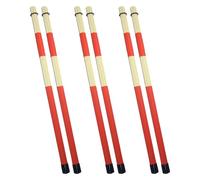 CashBeat Hot Rods Drum Sticks 16 Inch, 5A Bamboo Rod Sticks, 3 Pairs Red