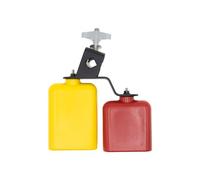 CashBeat Plastic Jam Block, High and Low Tones Bicolor Cowbell, Latin Percussion Instrument Kit, Dual Mounted Bell for Drum Set, Medium Size, Red-Yellow