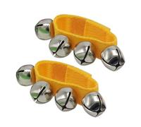 CashBeat Wrist Bells Set of 2, Apricot Color Jingle Bells Instrument, Adjustable Ankle Percussion Musical for Kids, Party Favors, Christmas Decor, Education, Dance, Band Performance