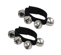 CashBeat Wrist Bells Set of 2, Black Jingle Bells Instrument, Adjustable Ankle Percussion Musical for Kids, Party Favors, Christmas Decor, Education, Dance, Band Performance