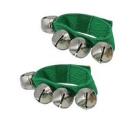 CashBeat Wrist Bells Set of 2, Dark Green Jingle Bells Instrument, Adjustable Ankle Percussion Musical for Kids, Party Favors, Christmas Decor, Education, Dance, Band Performance