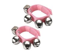 CashBeat Wrist Bells Set of 2, Pink Jingle Bells Instrument, Adjustable Ankle Percussion Musical for Kids, Party Favors, Christmas Decor, Education, Dance, Band Performance