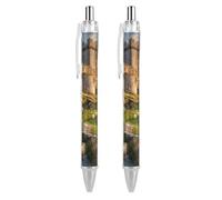 Cashel Castle Ireland Retractable Ballpoint Pen Black Ink Ball Point Pen Work Pens 2 PCS