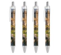 Cashel Castle Ireland Retractable Ballpoint Pen Black Ink Ball Point Pen Work Pens 4 PCS
