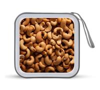 Cashew Nuts Texture CD Case 40 Capacity Plastic DVD Storage Box Sleeves Zippered Wallet