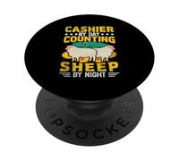 Cashier By Day Counting Sheep By Night PopSockets Adhesive PopGrip