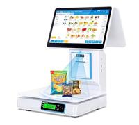 Cashier Scale POS System with 15.6'' HD Dual Screen, AI Product Recognition, Precision Weighing & Receipt Printer for Fresh Food, Seafood & Meat Markets