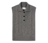 Cashmere Buttoned Twisted Plastron Grey one size
