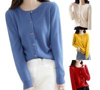 Cashmere Cardigans for Women UK Long Sleeve Autumn Winter Button Down Womens Jumpers Jackets Black Soft Warm Jumpers Ladies Cardigans Size 16 Women's Fashion