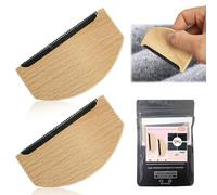 Cashmere Comb in Beechwood, Wooden Comb for Knits, Sweaters, Manual Portable Depiller for Clothes, Fuzz, Bobbles (2 Pcs)