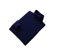 Cashmere Cotton Blend Turtleneck Men Pullover Fall Winter Pull Homme Neck Jumper High Collar Knitted Sweater Navy Blue L