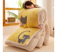 Cashmere Fabric Quilt Lamb Velvet Duvet, Double-sided Velvet Warm Quilt Core, Soft Thick Fluffy Warm Anti-allergy Hypoallergenic Wool Comforter,002,150 * 200cm(5.5kg)