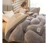 Cashmere Fabric Quilt Lamb Velvet Duvet, Double-sided Velvet Warm Quilt Core, Winter Soft, Luxury Thick Fluffy Warm, Hypoallergenic Wool Comforter,019,150x200cm(3kg)