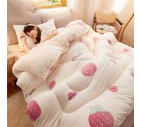 Cashmere Fabric Quilt Lamb Velvet Duvet, Winter Soft Luxury Thick, Fluffy Warm, Anti-allergy, Thickened Double Sided Fluffy Lamb Fleece Quilted Quilt Blanket,001,200 * 230cm(5kg)