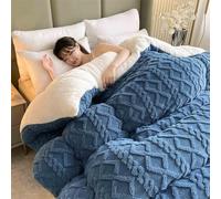 Cashmere Fabric Velvet Duvet Blanket - Thick Winter Quilt, Super Warm