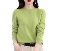 Cashmere Jumpers Ladies, 100% Cashmere Crew Neck Warm Light Long Sleeve Elegant Soft Pullover Sweater (UK, Alpha, XXL, Regular, Regular, Green)