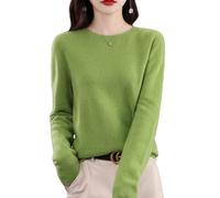 Cashmere Jumpers Ladies, cashmere jumper,Cashmere Crew Neck Long Sleeve Soft Pullover Sweater (Diamond green,S)