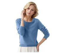 Cashmere Jumpers Ladies Lightweight Plain Knitted Sweater Trendy Casual Pullover Long Sleeve Round Neck Loose Tops Sweaters for Women UK Sky Blue