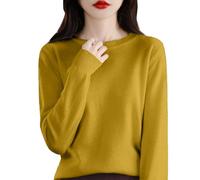 Cashmere Jumpers Ladies Plus Size Women's Crewneck Solid Color Fine Knit Thin Jumper For Women UK Loose Womens Sweaters Elegant Spring Fall Sweater Basic Casual Daily Travel Long Sleeve Tops Pullover