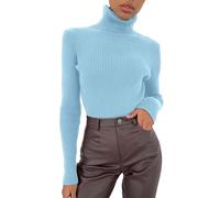 Cashmere Jumpers Ladies Women Soft Sweater Slim Fit Lightweight Long Sleeve Turtleneck Tops Undershirt Sexy Knitted Warm Fitted Fashion Pullover Sweater Sexy Jumpers for Women UK Sales