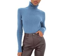 Cashmere Jumpers Ladies Women Soft Sweater Slim Fit Lightweight Long Sleeve Turtleneck Tops Undershirt Sexy Knitted Warm Fitted Fashion Pullover Sweater Sexy Jumpers for Women UK Sales