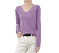 Cashmere Jumpers Ladies Women's Winter Knitted Sweaters Low Neck V Neck Warm Base Jumpers Long Sleeved Solid Color Sweater Christmas Ski Sweaters for Women UK Travel Essentials Pullover for Mom