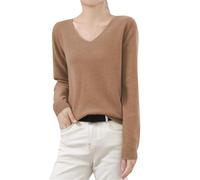 Cashmere Jumpers Ladies Women's Winter Knitted Sweaters Low Neck V Neck Warm Base Jumpers Long Sleeved Solid Color Sweater Christmas Ski Sweaters for Women UK Travel Essentials Pullover for Mom