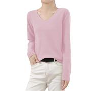 Cashmere Jumpers Ladies Women's Winter Knitted Sweaters Low Neck V Neck Warm Base Jumpers Long Sleeved Solid Color Sweater Christmas Ski Sweaters for Women UK Travel Essentials Pullover for Mom