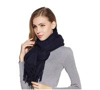 cashmere Luxury large soft real wool belnded shawl scarf (NAVY)