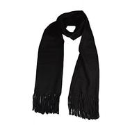 cashmere Luxury large soft real wool blend shawl scarf (BLACK)