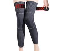 Cashmere Over-The-Knee Warm Socks,Winter Thermal Anti Slip Knee Pads,Extended Warm and Non-slip Cashmere Knee Pads (Black-a,XL)