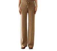 Cashmere Pants Women Basic Lace-Up Elastic Waist Solid Straight Pants