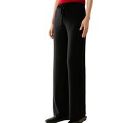 Cashmere Pants Women Basic Lace-Up Elastic Waist Solid Straight Pants Black