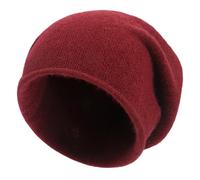 Cashmere Slouchy Knit Beanie Hat for Women Men Winter Soft Warm Ski Wool Knitted Skull Beanies Cap, Burgundy, M/L