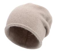 Cashmere Slouchy Knit Beanie Hat for Women Men Winter Soft Warm Ski Wool Knitted Skull Beanies Cap, Khaki, M/L