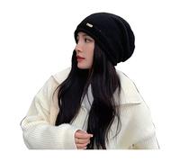 Cashmere Snow Hats for Women Slouchy Beanie Hats Lady Winter Soft Knitted Warm Thick Skully Stocking Beanies Cap Skull Chunky Hip-Hop Cycling Running Ski Cold Weather Knit Hats Slouchy Beanie Black