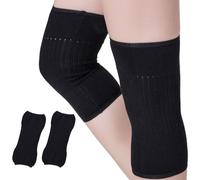 Cashmere Stretchy Knee Warmer Knit Warming Arthritic Knee Sleeve Anti-Slip Soft Thermal Knees Brace Night Sleep Leg Sleeve Breathable Knees Wrap Pads Support Band for Men Women, Pain Relief, Walking