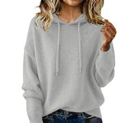 Cashmere Sweater for Women Warm Knitted Jumper Hoodie Casual Sweatshirt | Long Sleeve Relaxed Fit Soft Plain Hoody Knitting Pullover Sweatshirts Fall and Winter Dressy Thermal Sweaters Tops