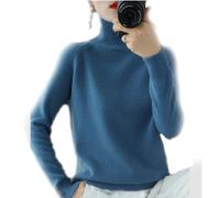 Cashmere Sweater for Women, Women's Turtleneck Sweater, Long-Sleeved Sweater, Casual Sweater, Stand-up Collar Knitted Sweater, Long-Sleeved Turtleneck Sweater for Autumn Winter (Blau,XL)
