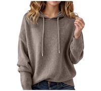 Cashmere Sweaters for Women Long Sleeve Knits Hoodie Cozy Lightweight Pullover Merino Wool Fall 2025 Winter Tops Dark Gray
