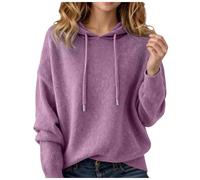 Cashmere Sweaters for Women Long Sleeve Knits Hoodie Cozy Lightweight Pullover Merino Wool Fall 2025 Winter Tops Purple