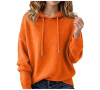 Cashmere Sweaters for Women Long Sleeve Knits Hoodie Cozy Lightweight Pullover Merino Wool Fall 2025 Winter Tops Orange