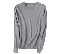Cashmere Sweaters for Women Plus Size Ladies Crew Neck Wool Blend Jumpers Casual Basic Long Sleeve Pullover Sweater Tops Classic-Fit Blouse Knitwear Thick Loose Casual Jumpers Autumn Winter Outfits