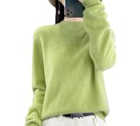 Cashmere Sweaters for Women, Womens Cashmere Sweater, 100% Cashmere Long Sleeve Crew Neck Pullover Jumpers (Fruit Green,L)