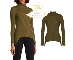 CASHMERE Top Long Sleeves By Wolford XS Darth Green Shirt Cozy