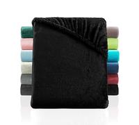 Cashmere Touch Fitted Sheet Similar to Nicky, Teddy, Corals Fleece Children's Fitted Sheet 70 x 140 cm Black