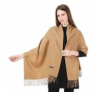 Cashmere wrap stole shawls soft cozy quality pashmina unisex (camel)