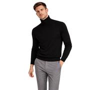 Cashmeren Men's Essential Knit Turtleneck Sweater 100% Merino Wool Long Sleeve Roll Neck Pullover, Black, Medium